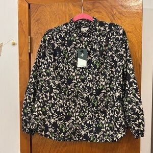 NWT Tuckernuck Verdant Iris Avalon Floral Button Down Blouse in Size Small
